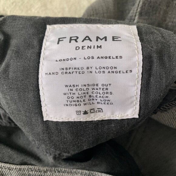 Frame Denim Jeans L'Homme Straight Badlands Charcoal Grey Denim - Picture 6 of 13